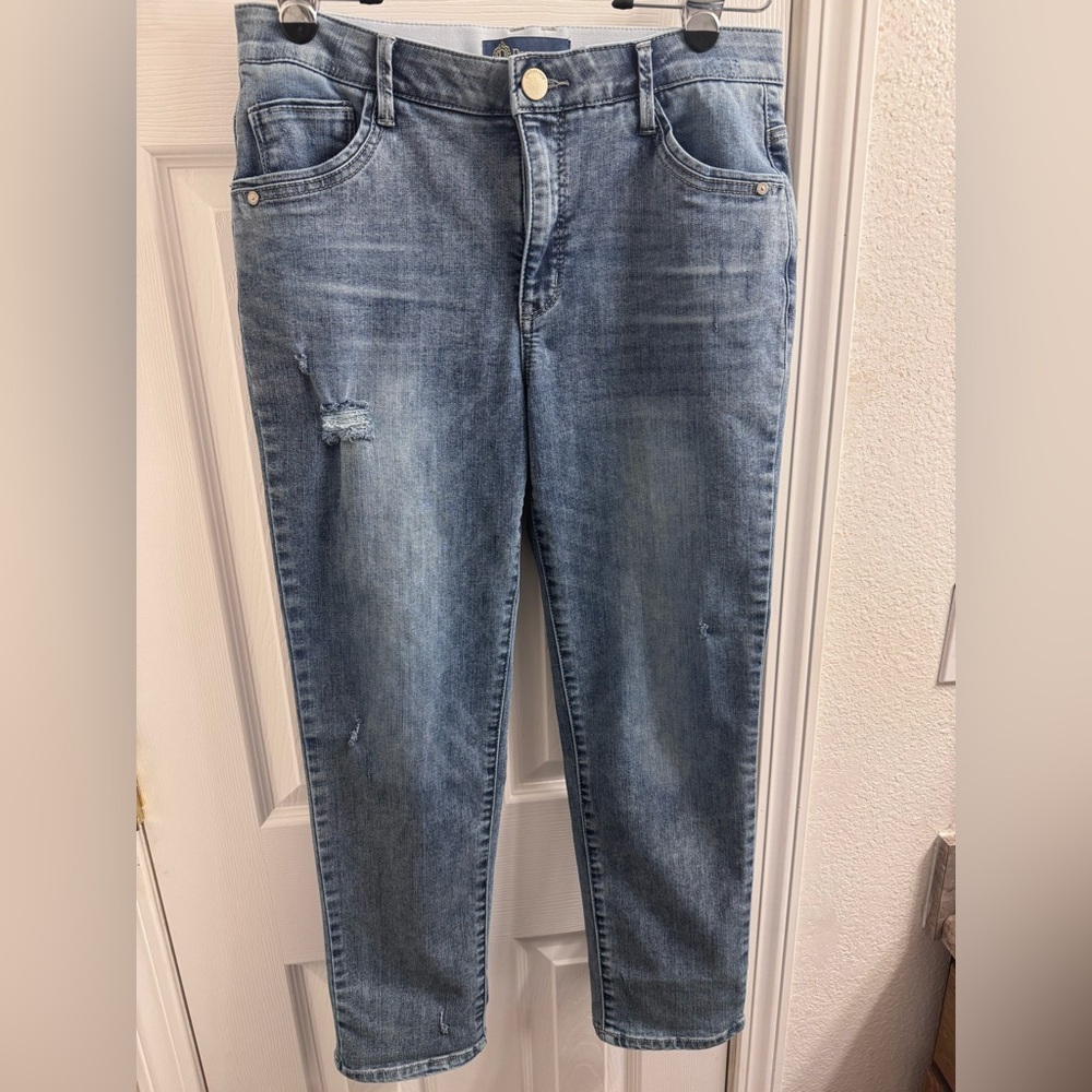 Democracy Lightly Distressed Straight Leg Jeans with Absolution